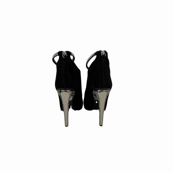 Giuseppe Zanotti x JLo Black Suede Crystal-Accented Ankle Zip Booties Size 37.5 - Picture 4 of 5